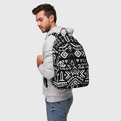 Рюкзак Черно-белый абстрактный паттерн, цвет: 3D-принт — фото 2