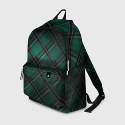 Рюкзак Тёмно-зелёная диагональная шотландская клетка, цвет: 3D-принт
