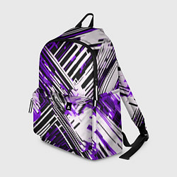 Рюкзак Киберпанк линии белые и фиолетовые, цвет: 3D-принт
