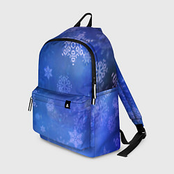 Рюкзак Декоративные снежинки на фиолетовом, цвет: 3D-принт
