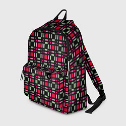 Рюкзак Красно-черный зеленый геометрический узор, цвет: 3D-принт