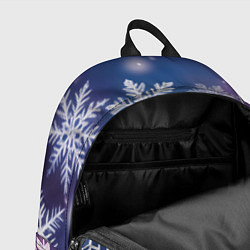 Рюкзак Снежинки на фиолетово-синем фоне, цвет: 3D-принт — фото 2