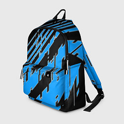 Рюкзак Синие линии на чёрном фоне, цвет: 3D-принт