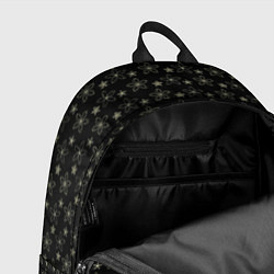 Рюкзак Паттерн чёрный маленькие стилизованные цветы, цвет: 3D-принт — фото 2