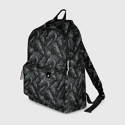 Рюкзак Черные драконы паттерн, цвет: 3D-принт