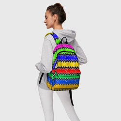 Рюкзак Горизонтальные разноцветные линии, цвет: 3D-принт — фото 2