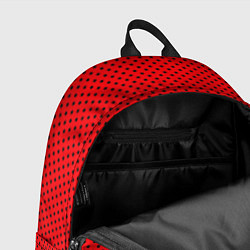 Рюкзак Красный в чёрный маленький горошек, цвет: 3D-принт — фото 2