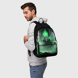 Рюкзак Зелёный скелет в дыму, цвет: 3D-принт — фото 2