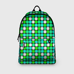 Рюкзак Зелёные и белые квадраты, цвет: 3D-принт — фото 2
