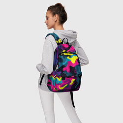 Рюкзак Кислотная яркая абстракция в камуфляжном стиле, цвет: 3D-принт — фото 2