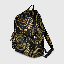 Рюкзак Золотой Биткоин на черном, цвет: 3D-принт