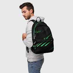 Рюкзак Спортивный черно-зеленый стиль, цвет: 3D-принт — фото 2