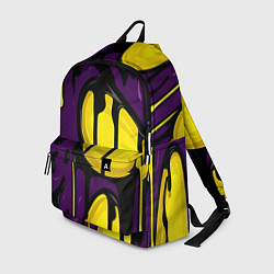 Рюкзак Желтые яркие пятна краски на фиолетовом, цвет: 3D-принт