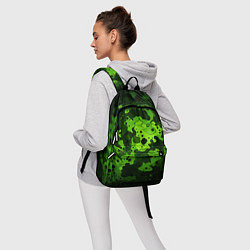 Рюкзак Яркий неоновый зеленый камуфляж, цвет: 3D-принт — фото 2