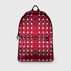 Рюкзак Белые треугольники на красном фоне, цвет: 3D-принт — фото 2