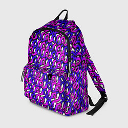Рюкзак Фиолетовый узор и чёрная обводка, цвет: 3D-принт