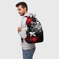 Рюкзак Логотип Порше на фоне граффити и брызг красок, цвет: 3D-принт — фото 2