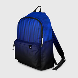 Рюкзак Полосатый градиент сине-чёрный, цвет: 3D-принт