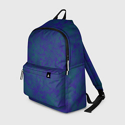 Рюкзак Камуфляж синий с зелеными пятнами, цвет: 3D-принт