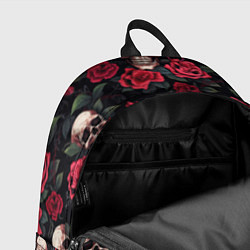 Рюкзак Черепа и алые розы, цвет: 3D-принт — фото 2