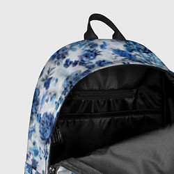Рюкзак Цветочный сине-голубой узор, цвет: 3D-принт — фото 2