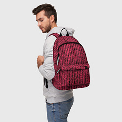 Рюкзак Чёрно-розовый абстрактный полосы, цвет: 3D-принт — фото 2
