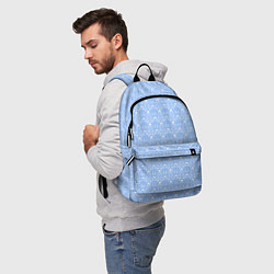 Рюкзак Нежный бело-голубой узоры, цвет: 3D-принт — фото 2