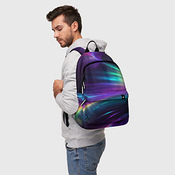Рюкзак Неоновые лучи на фиолетовом фоне, цвет: 3D-принт — фото 2