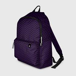 Рюкзак Чёрно-фиолетовый ломаные полосы, цвет: 3D-принт