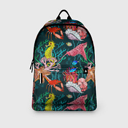 Рюкзак Морская жизнь под водой - паттерн с звёздами и кон, цвет: 3D-принт — фото 2