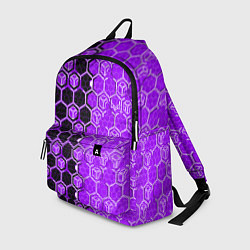 Рюкзак Техно-киберпанк шестиугольники фиолетовый и чёрный, цвет: 3D-принт