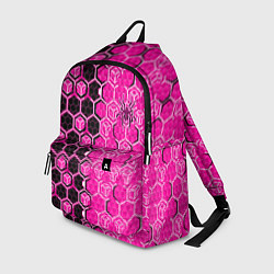 Рюкзак Техно-киберпанк шестиугольники розовый и чёрный с, цвет: 3D-принт