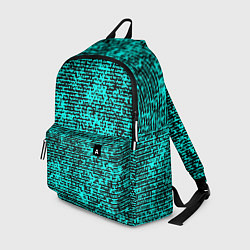 Рюкзак Ярко-голубой в чёрную текстурированную полоску, цвет: 3D-принт