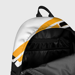 Рюкзак Чёрно-жёлтые полосы на белом фоне, цвет: 3D-принт — фото 2