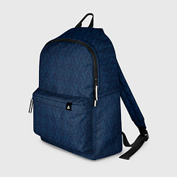 Рюкзак Тёмный синий текстурированный однотонный, цвет: 3D-принт