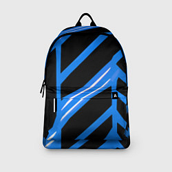 Рюкзак Black and white stripes on a blue background, цвет: 3D-принт — фото 2