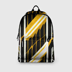 Рюкзак Бело-жёлтые линии на чёрном фоне, цвет: 3D-принт — фото 2