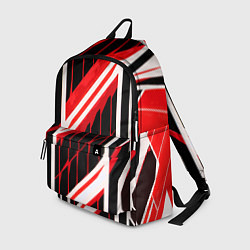 Рюкзак Red and white lines on a black background, цвет: 3D-принт