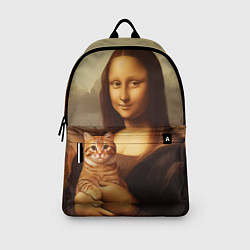 Рюкзак Мона Лиза и кот - винтажные цвета, цвет: 3D-принт — фото 2