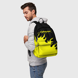 Рюкзак Cyberpunk 2077 желтый fire, цвет: 3D-принт — фото 2