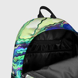 Рюкзак Абстракция смесь красок сине-зелёный, цвет: 3D-принт — фото 2