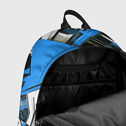 Рюкзак Сине-белый техно паттерн на чёрном фоне, цвет: 3D-принт — фото 2