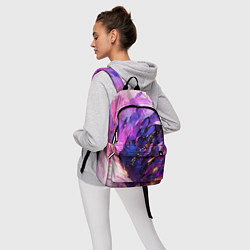 Рюкзак Фиолетово-розовая абстракция, цвет: 3D-принт — фото 2