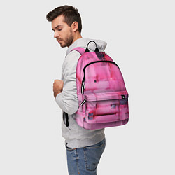 Рюкзак Чёрные пятна на розовом фоне абстракция, цвет: 3D-принт — фото 2