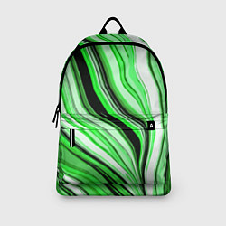 Рюкзак Волнистые вертикальные чёрно-зелёные полосы, цвет: 3D-принт — фото 2