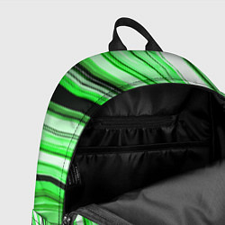 Рюкзак Волнистые вертикальные чёрно-зелёные полосы, цвет: 3D-принт — фото 2