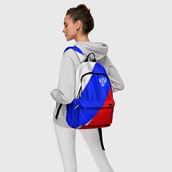Рюкзак Герб Российского государства на фоне цветов флага, цвет: 3D-принт — фото 2