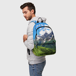 Рюкзак Домбай - горный пейзаж на Северном Кавказе, цвет: 3D-принт — фото 2