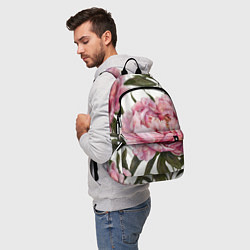 Рюкзак Розовые пионы на белом, цвет: 3D-принт — фото 2