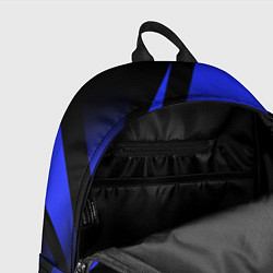 Рюкзак Чёрный с синий абстрактные полосы, цвет: 3D-принт — фото 2